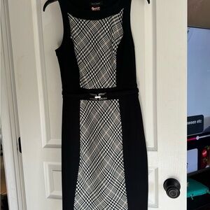 White House Black Market Women's Dress Tweed Ponte Knit Midi Dress Sz 2